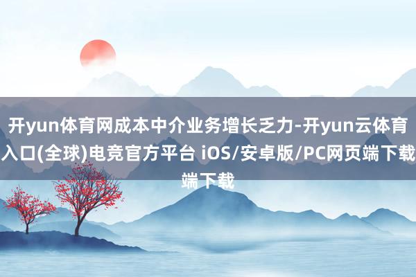 开yun体育网成本中介业务增长乏力-开yun云体育入口(全球)电竞官方平台 iOS/安卓版/PC网页端下载