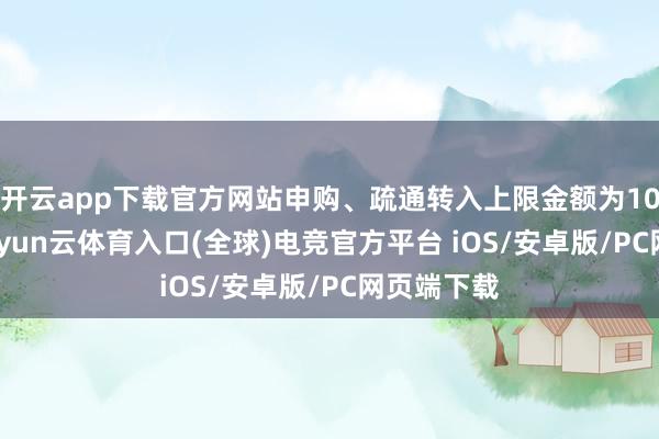 开云app下载官方网站申购、疏通转入上限金额为10.0万元-开yun云体育入口(全球)电竞官方平台 iOS/安卓版/PC网页端下载
